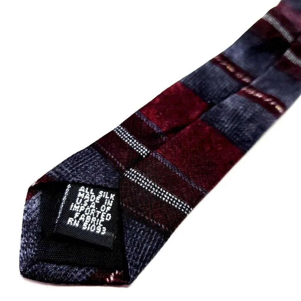 Croft & Barrow Multi Colored Silk Tie‎ Woven Wide Horizontal Striped